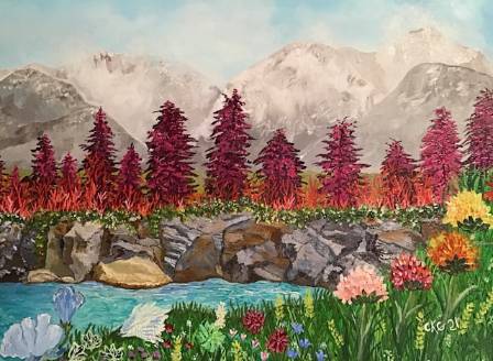 Paint a Winter Mountain Landscape
